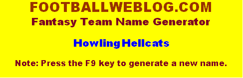 Make Fantasy Football Team Name Generator | Football Weblog
