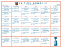 One Page 2017 CFL Schedule | Football Weblog