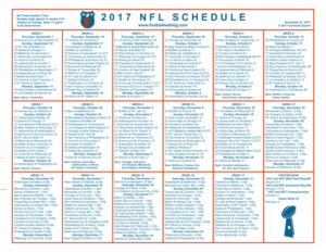 One Page NFL Schedule Updated With Week 11 Scores | Football Weblog