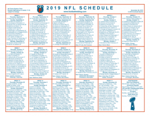 One Page 2019 NFL Schedule Updated With Week 12 Scores | Football Weblog