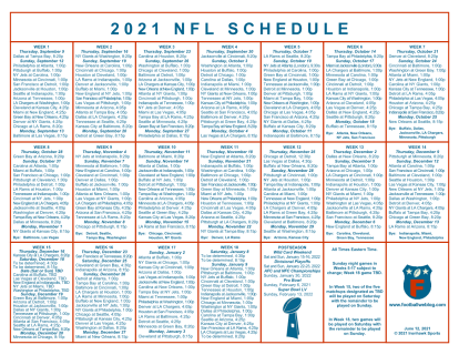 NFL Schedules | Football Weblog