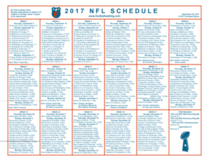 One Page NFL Schedule Updated With Week 3 Scores | Football Weblog