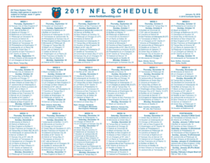 2017-18 One Page NFL Schedule Updated With Divisional Round Scores