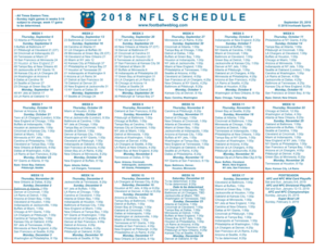 One Page 2018 NFL Schedule Updated With Week 3 Scores | Football Weblog